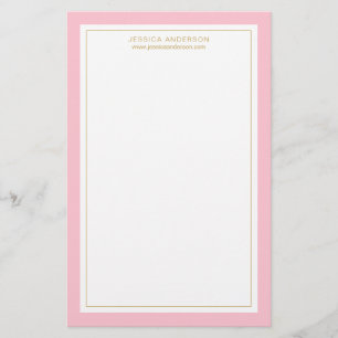 Elegant och feminin Rosa Guld Personlig Brevpapper