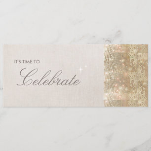 Elegant och festive Sparkly Guld Sequins Party Inbjudningar
