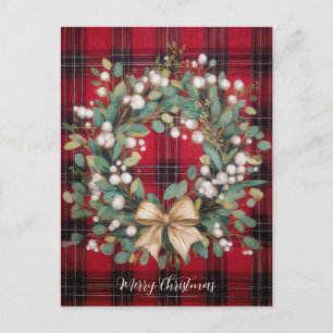 Elegant och festlig julkransdesign helg vykort