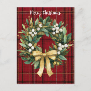 Elegant och festlig julkransdesign Postkort Helg Vykort