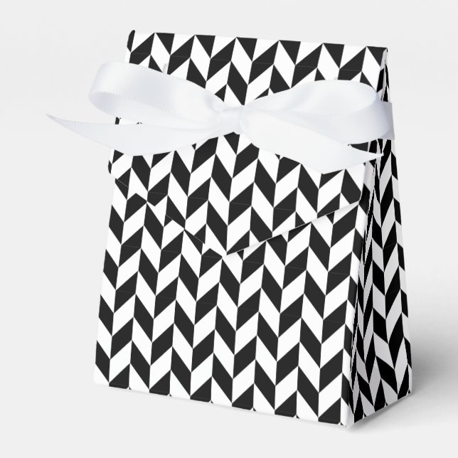 Elegant och fet svart och vitt örrben presentaskar (Framsidan Sidan)