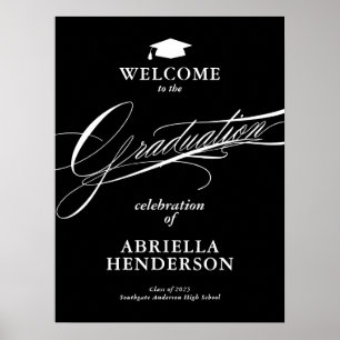 Elegant och formell skriptutexamenshälsning poster