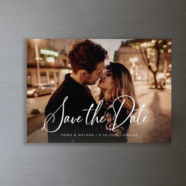Elegant och foto | Spara datum Magnetisk Inbjudningskort (An elegant, magnetic save the date photo card)