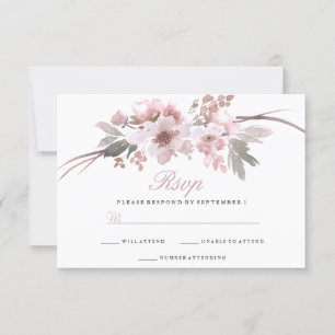 Elegant och Grått Vit blommigt Bröllop OSA Kort