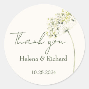 Elegant och Grey Blommigt Classic Round Stickers Runt Klistermärke