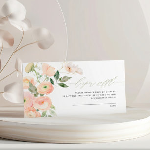 Elegant och Grönt Blommor - bakåtgång Raffle Tilläggskort