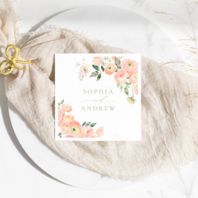 Elegant  och Grönt Bröllop Napkins Pappersservett (Skapare uppladdad)