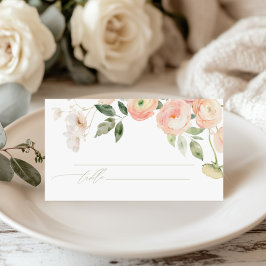 Elegant  och Grönt Flowers Bröllop Placeringskort