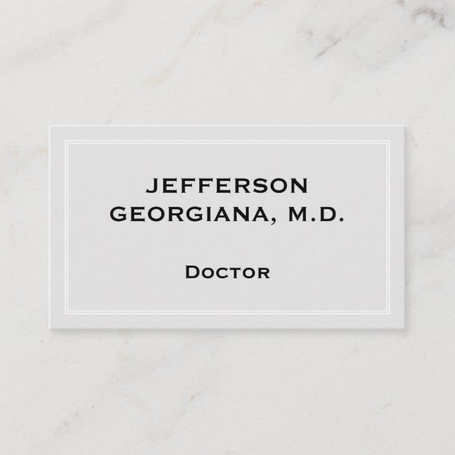 Elegant och grundläggande Doktor-Affärskort Visitkort (Framsida)