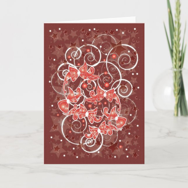 Elegant och gryning - julbalkar och -stjärnor helgkort (Framsida)