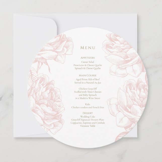 Elegant  och guld ro Circle Meny (Framsida)