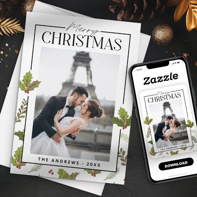 Elegant och julfotfoto julkort (Skapare uppladdad)