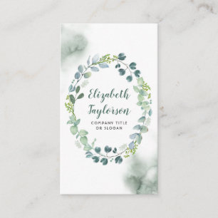 Elegant och Kreativ för vattenfärgen Greenery Bröl Visitkort
