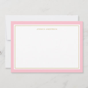 Elegant och kvinnlig Rosa Guld Gräns Personlig Anteckningskort