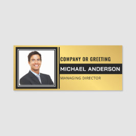 Elegant och lägg till Logotyp Professionell medarb Namnbricka