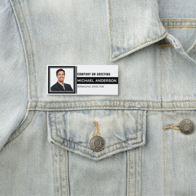 Elegant och lägg till Logotyp Professionell medarb Namnbricka (På plats)