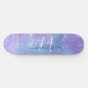 Elegant och Lila från Glitzy Mini Skateboard Bräda 18,5 Cm