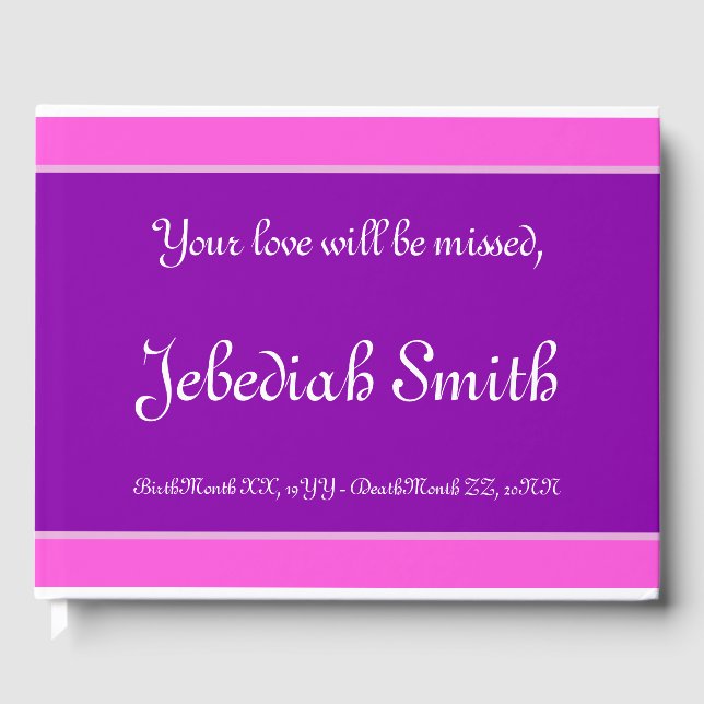 Elegant och minimal begravning/minnesgäst Bok (Framsida)