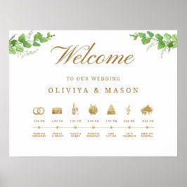 Elegant och minimal vigselceremoni - händelseförlo poster
