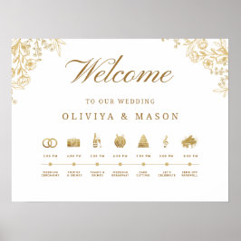 Elegant och minimal vigselceremoni - händelseförlo poster