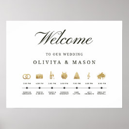Elegant och minimal vigselordningsskylt poster