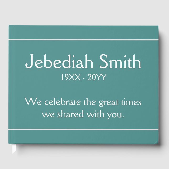 Elegant och minimalistisk begravningsgäst Bok (Framsida)