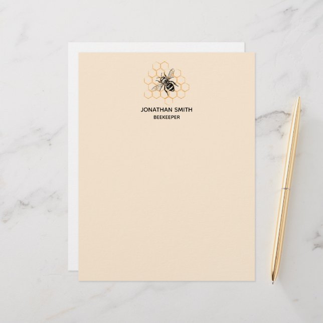 Elegant och minimalistisk biodlare för honung brevhuvud (Fram/Back In Situ)