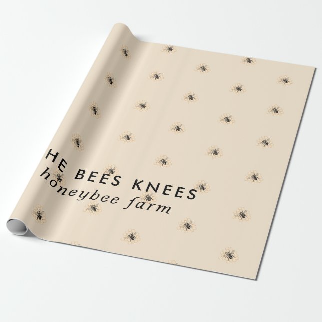 Elegant och minimalistisk biodlare för honung presentpapper (Utrullad)