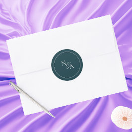 Elegant och minimalistisk Grönt av bomull Initiale Runt Klistermärke