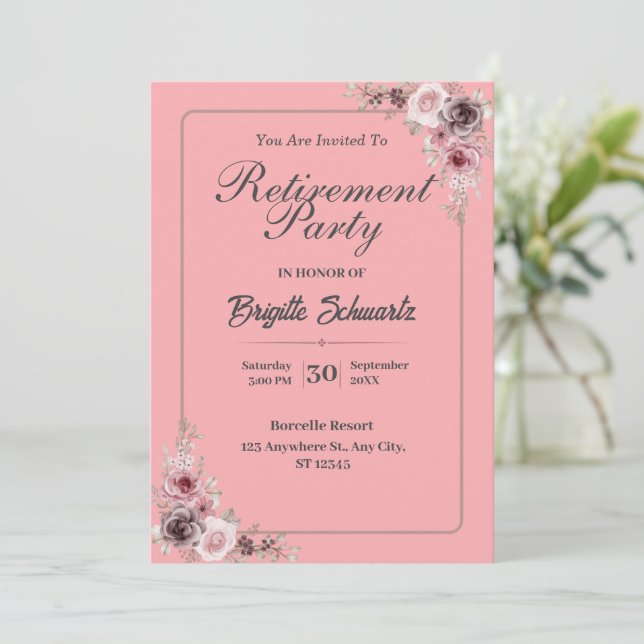 Elegant och ministerfoto Pension Party Inbjudan (Stående Fram)