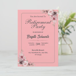 Elegant och ministerfoto Pension Party Inbjudan