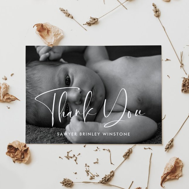 Elegant och modern babydusch tack kort (Skapare uppladdad)