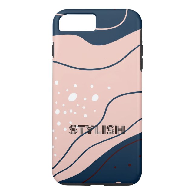 Elegant och modern blå och vit Case-Mate iPhone skal (Baksida)