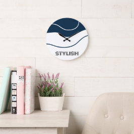 Elegant och modern blå och vit stor klocka