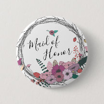 Elegant och modern blomkrans maid of honor