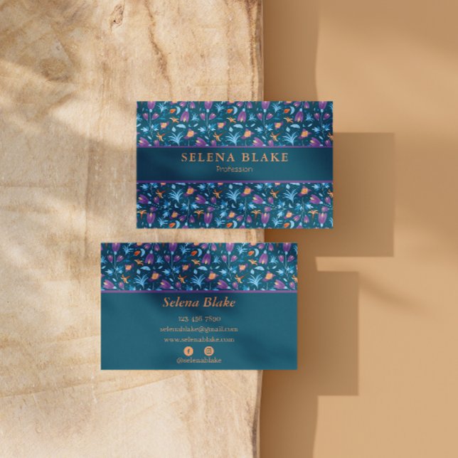 Elegant och modern | Blommönstret chic Visitkort (Skapare uppladdad)