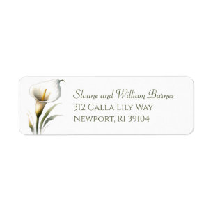 Elegant och Modern Calla Lily Chic Returadress Etikett