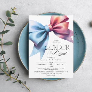 Elegant och modern Gender Reveal Pojke Girl Bow Inbjudningar