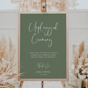 Elegant och modern grönt Opluggad ceremoni Poster