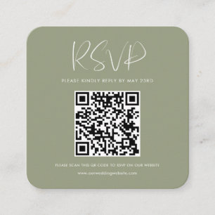Elegant och modern grönt QR-OSA Tilläggskort