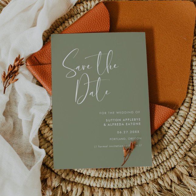 Elegant och modern grönt spara datumet (Skapare uppladdad)