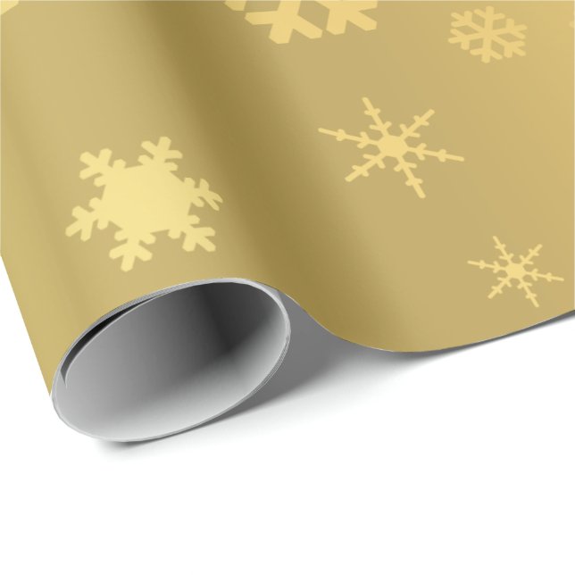 Elegant och modern Guld julsnöflingan Mönster Presentpapper (Rullad Hörn)