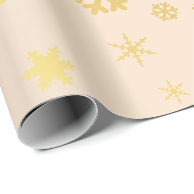 Elegant och modern Guld julsnöflingan Mönster Presentpapper (Rullad Hörn)