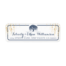 Elegant och modern marin och Guld Willow Träd Bröl