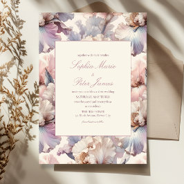 Elegant och modern  och Mauve Flower Bröllop Inbjudningar