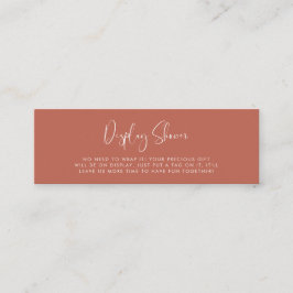 Elegant och Modern Red clay Visning-duschkort Mini Visitkort