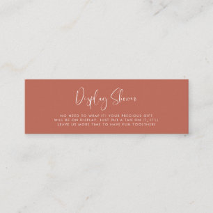 Elegant och Modern Red clay Visning-duschkort Mini Visitkort