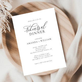 Elegant och modern repetitionsmiddag inbjudningar