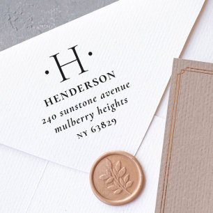 Elegant och modern Returadress i familjen Monogram Stämpel