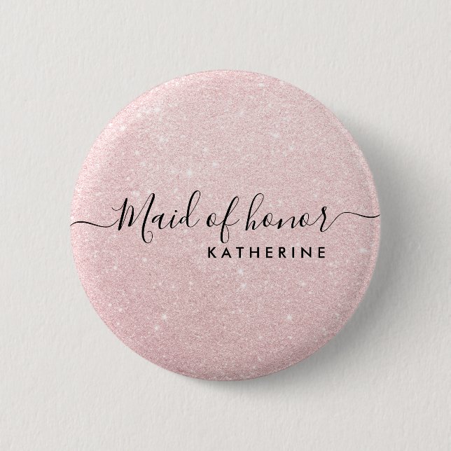 Elegant och modern ro-glitter-maid of honor knapp (Framsida)